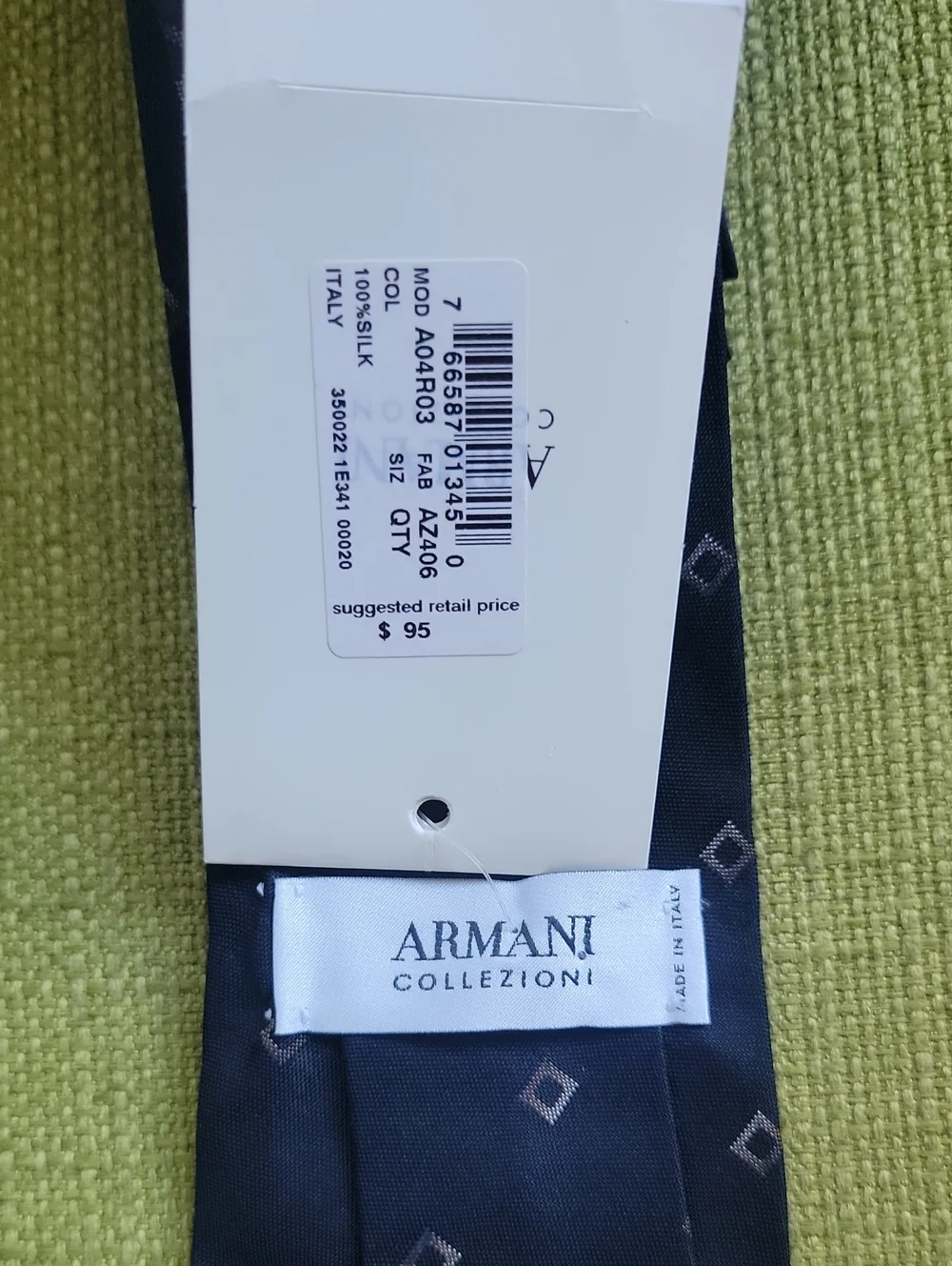 Armani Collezioni Navy Diamond Motif Men's Tie